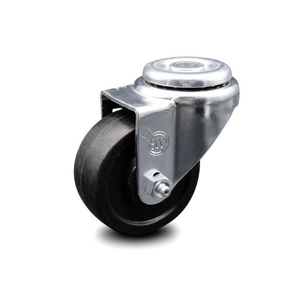 3.5 Inch Soft Rubber Wheel Swivel Bolt Hole Caster